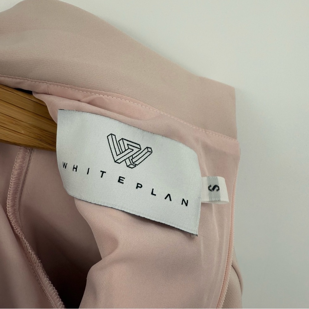 White Plan Helly Drap Pink A-Line Dress Belted Pocket Twist Front Size S - Picture 4 of 13